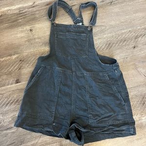 Aerie Womens grey denim overall shorts